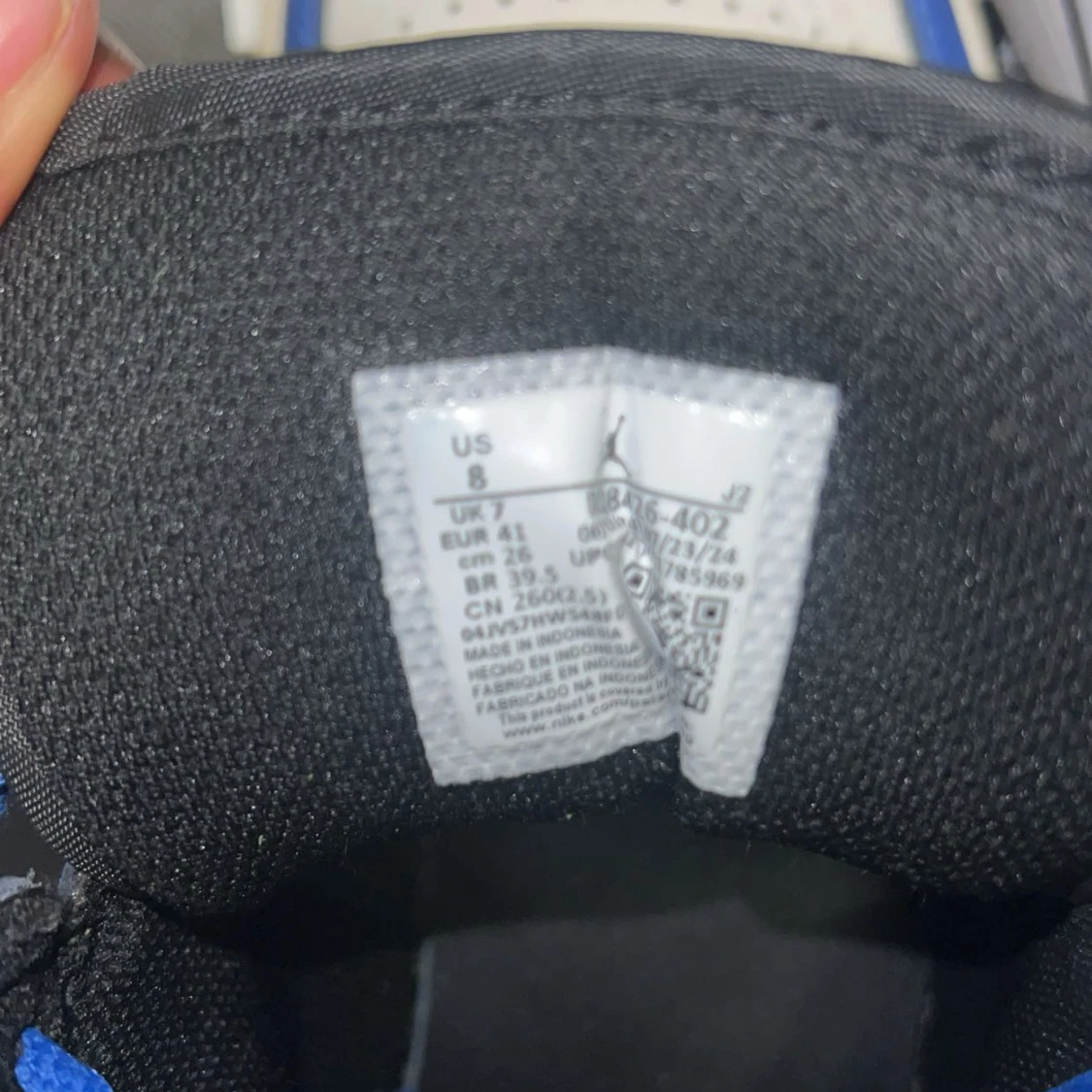 Nike Air Jordan 1 blå och vit US8 - 3