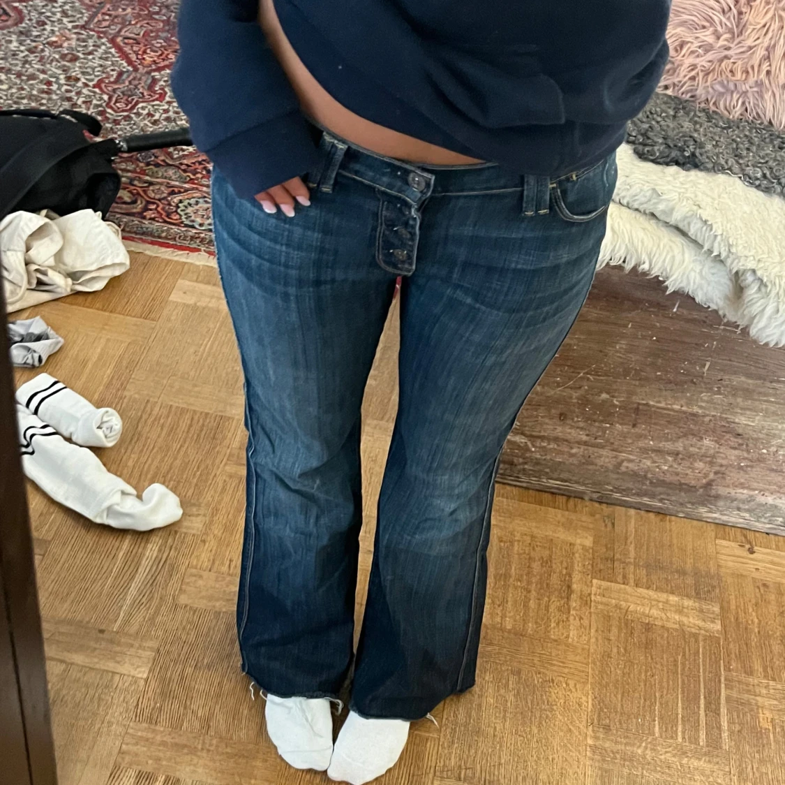 Lågmidjade bootcut jeans  - 1