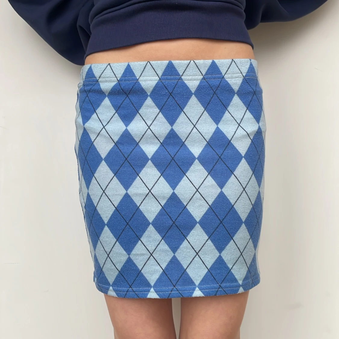 Blå rutig kjol från Shein