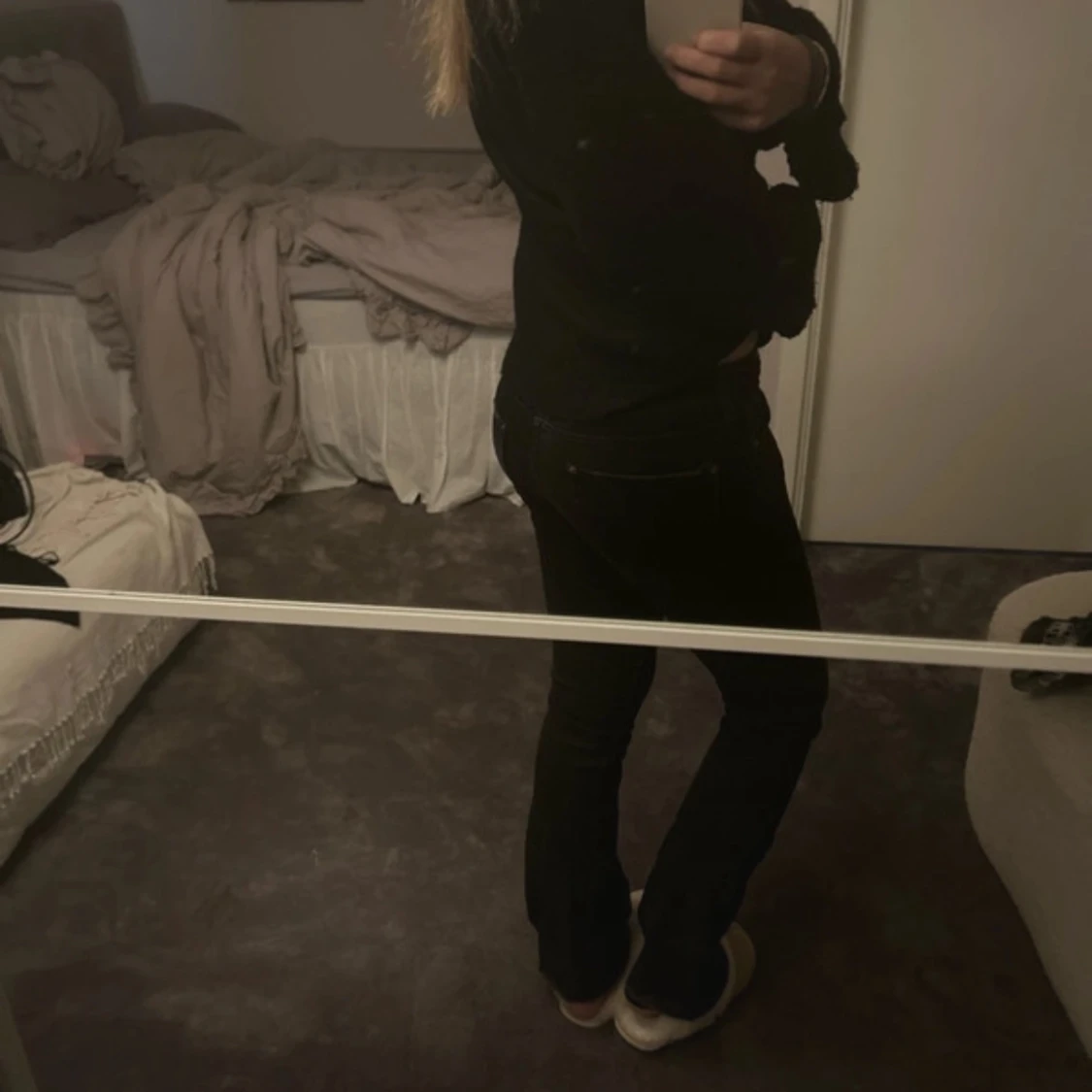 Svarta jeans lowwaist bootcut - 1