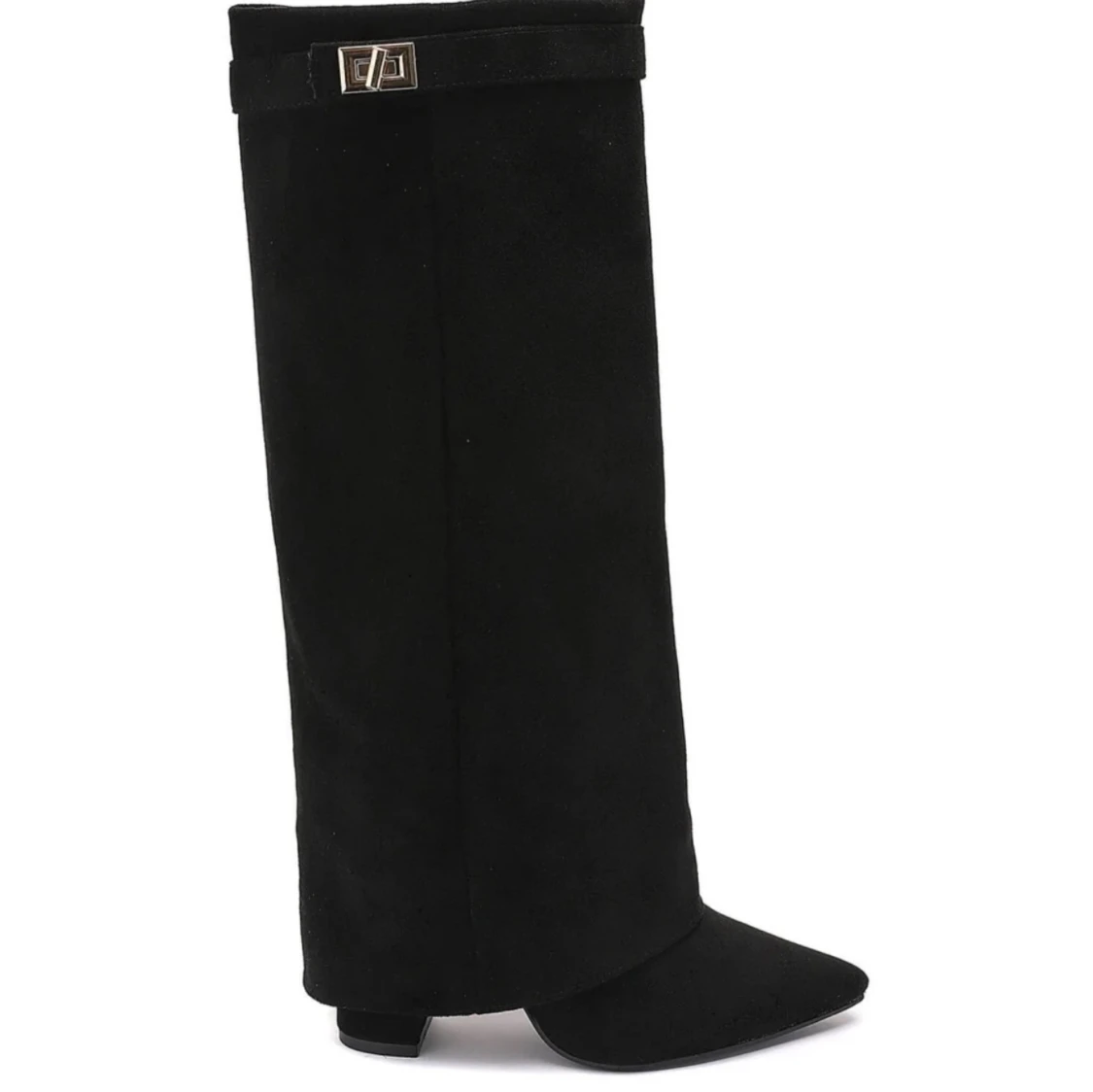 Svarta folded boots i mocka från Luluia, enbart använt en gång pga jag köpte fel storlek!! Super fina och bra kvalite❤️ - 1