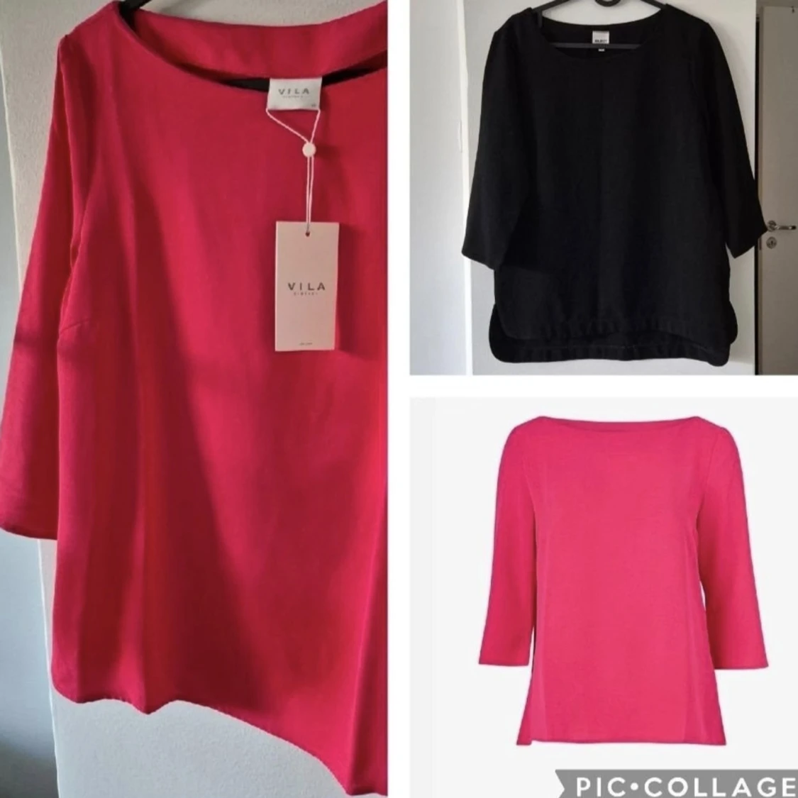 Rosa och svart blus från Vila