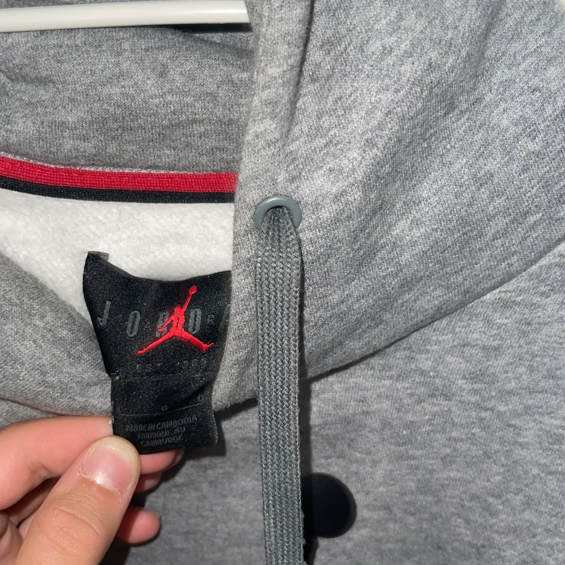 Grå Jordan hoodie med logga - 3