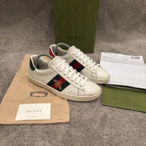 Gucci Skor - Hej! Säljer nu dessa väldigt populära och sällsynta Gucci Ace Skorna! Storlek UK 7 vilket motsvarar 41 i EU storlek! Skick 9,5/10 (inprincip helt nya) ny pris= 9500 kr, Säljs för 2199 kr! Allt OG tillkommer vid köp! Kvitto finns  