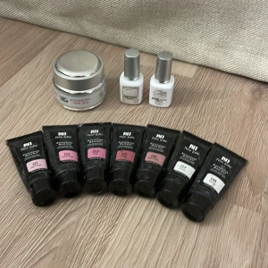 Nagel saker - Säljer alla dessa nagelsaker då de inte används. Gelen från nagel giganten är köpg idag (22/5) men var i fel färg. Depends top och base coat är endast testade en gång. Och poly gelen är lite olika men de flesta är mer än hälften kvar. 