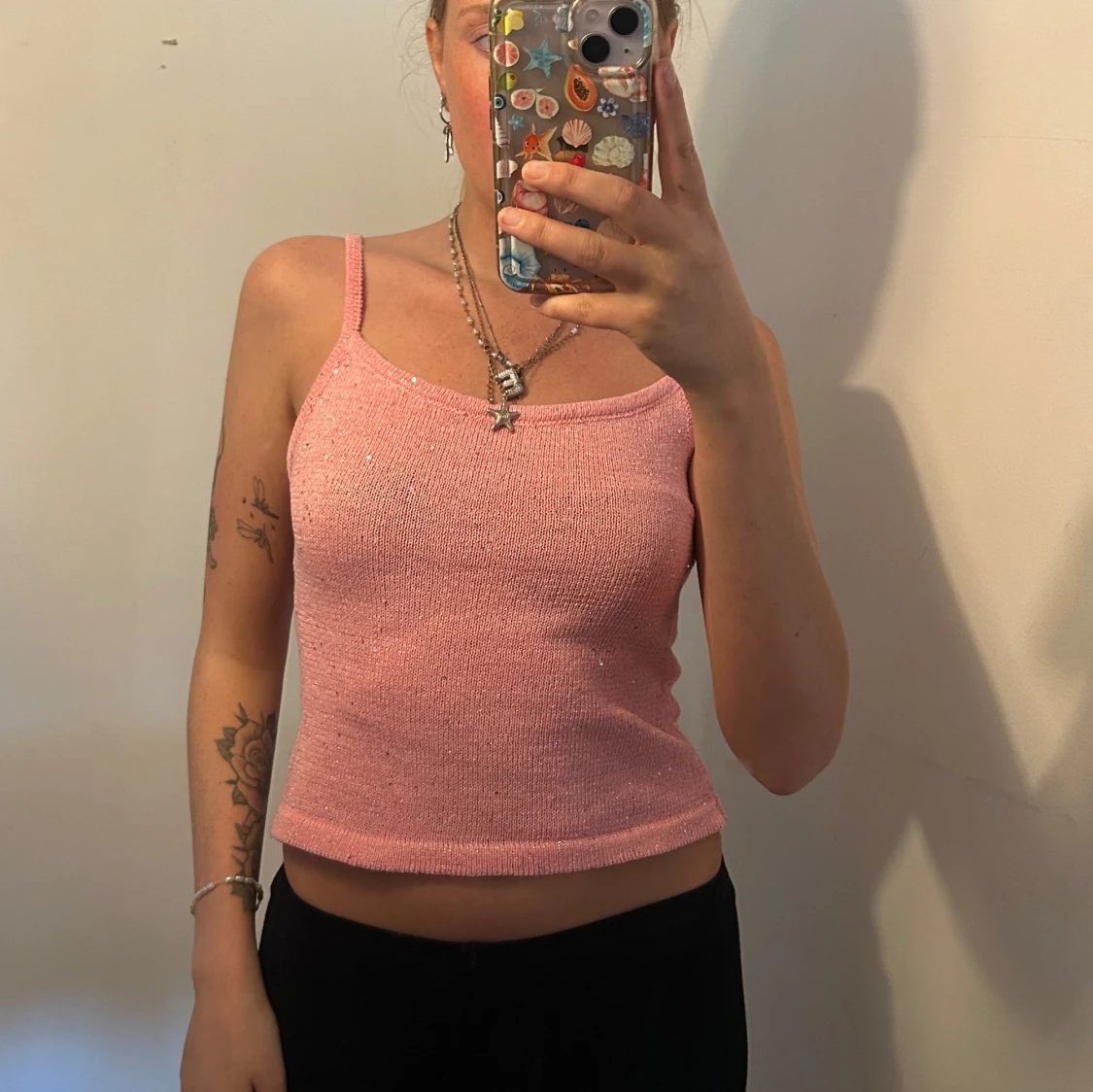 Rosa glittrig linnetopp - 2