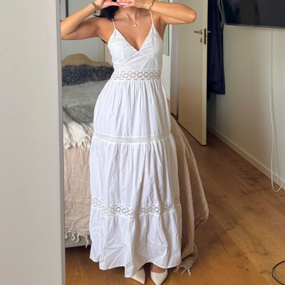 Vit maxiklänning från Zara - 1