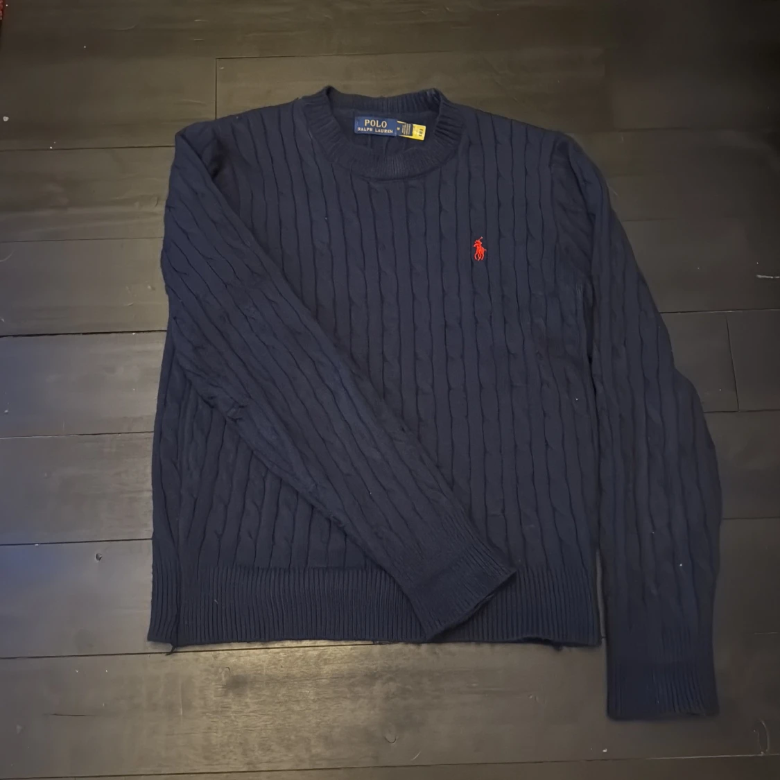 Mörkblå stickad tröja från Polo Ralph Lauren