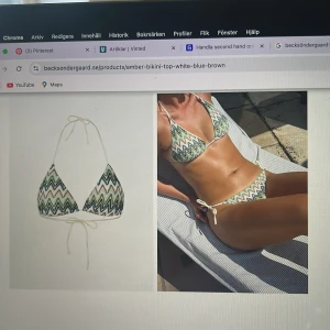 SÖKER : Mönstrad bikini från Becksöndergaard - Hej jag har trosorna men jag söker toppen, skriv för pris det är väldigt diskuterbart❤️❤️ färg: green/blue. Storlek S/M