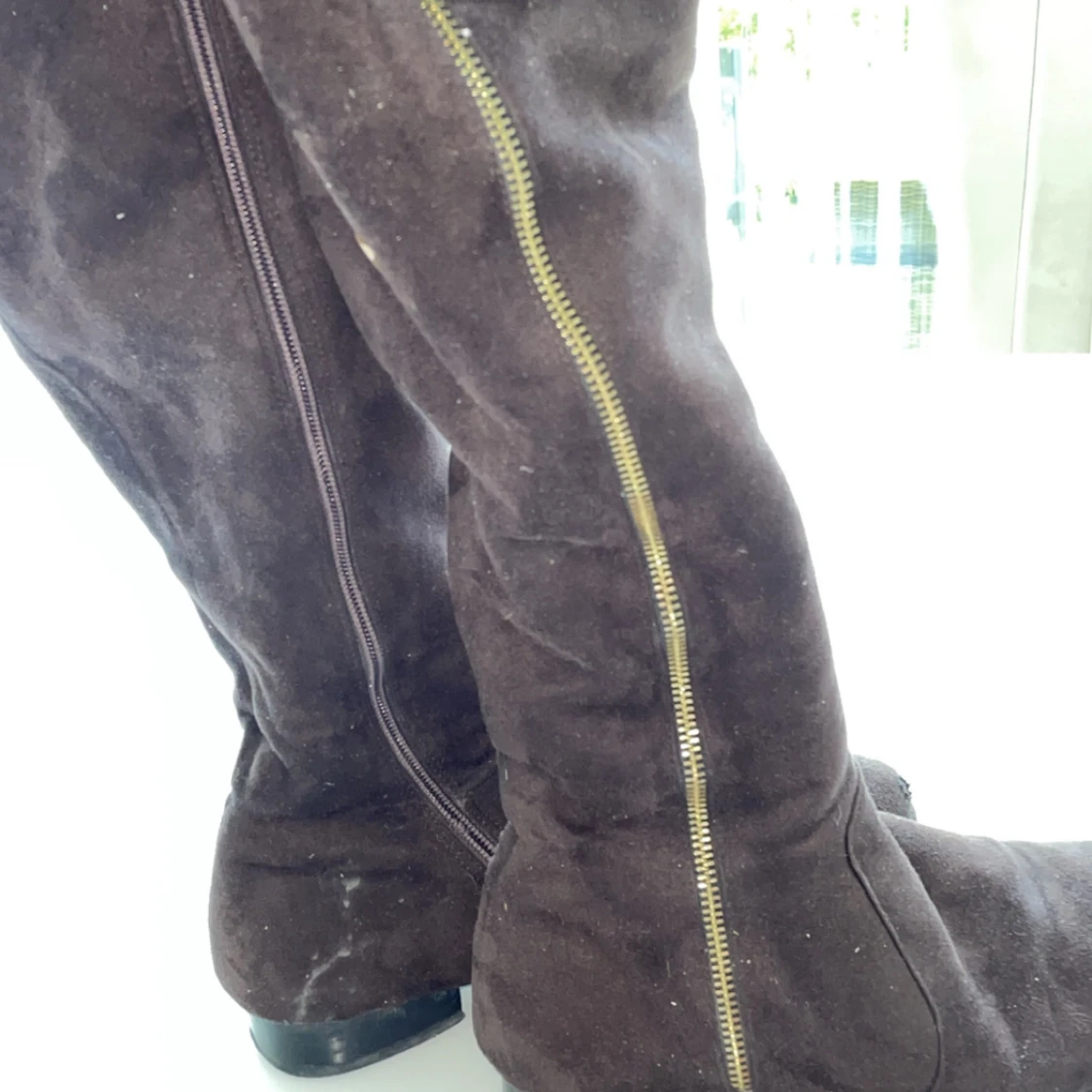 Bruna mockastövlar med blått foder - 2