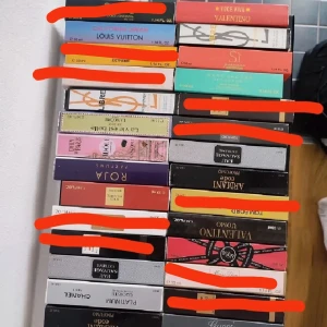 33ml perfumes - I have a lot of 33ml bottle perfumes for sale! All very long lasting and good quality. Perfect to have in your purse or when traveling. Or if you just want a smaller bottle. Just hit me up if you are interested in any of the perfumes, we can agree on a good price. Bundle discounts is applied! [Some perfumes are sold and they are blocked out in the pictures]