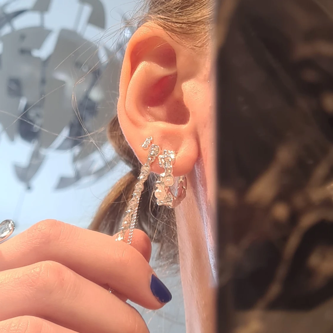 Pilgrim silver örhängen med pärlor - 4