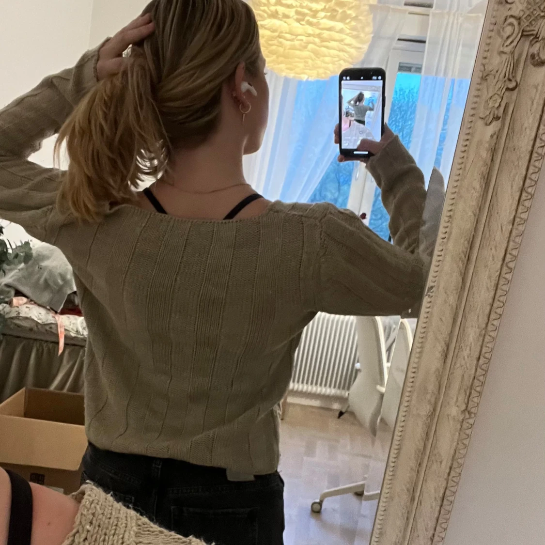 Beige stickad tröja - 4