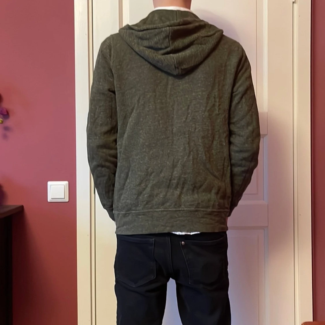 Grön hoodie med dragkedja - 2