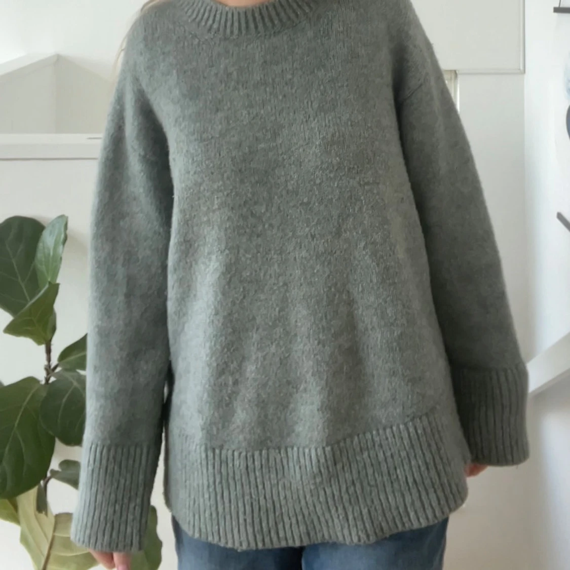 Grön stickad tröja från H&M