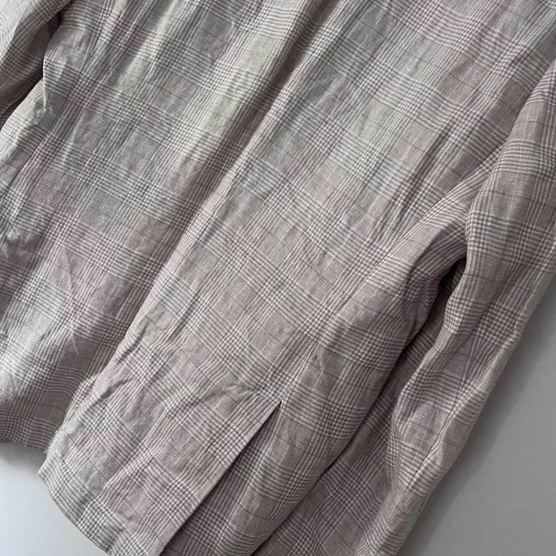 Beige rutig kavaj Slim Fit - 2