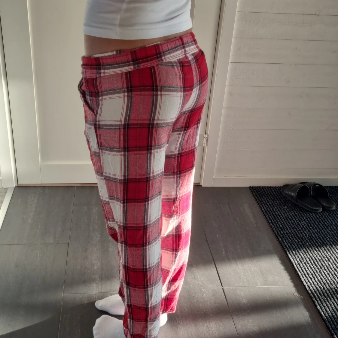 Röd-rutiga mjukisbyxor Kappahl XS - 1