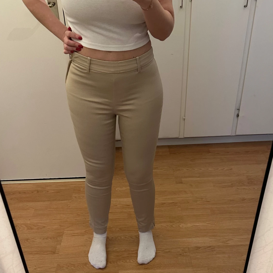 Ljusbeige byxa/slacks - 2