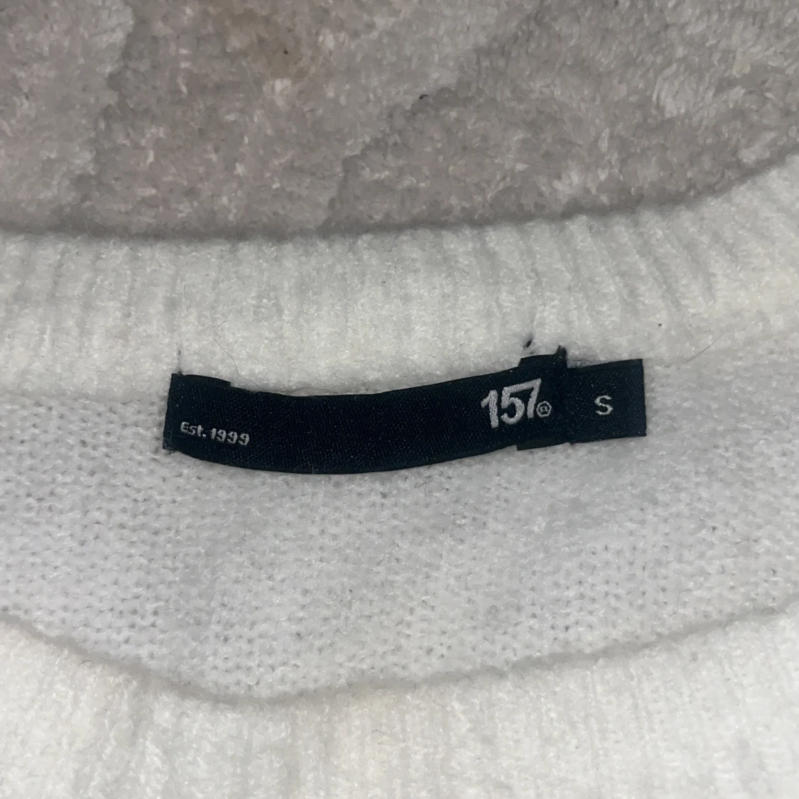 Vit stickad tröja från 157, stl S - 2