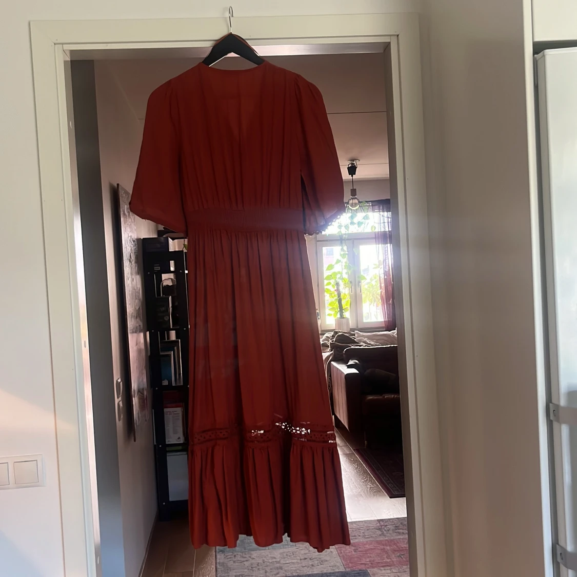 Rostbrun långklänning från Indiska Strl S  - 1