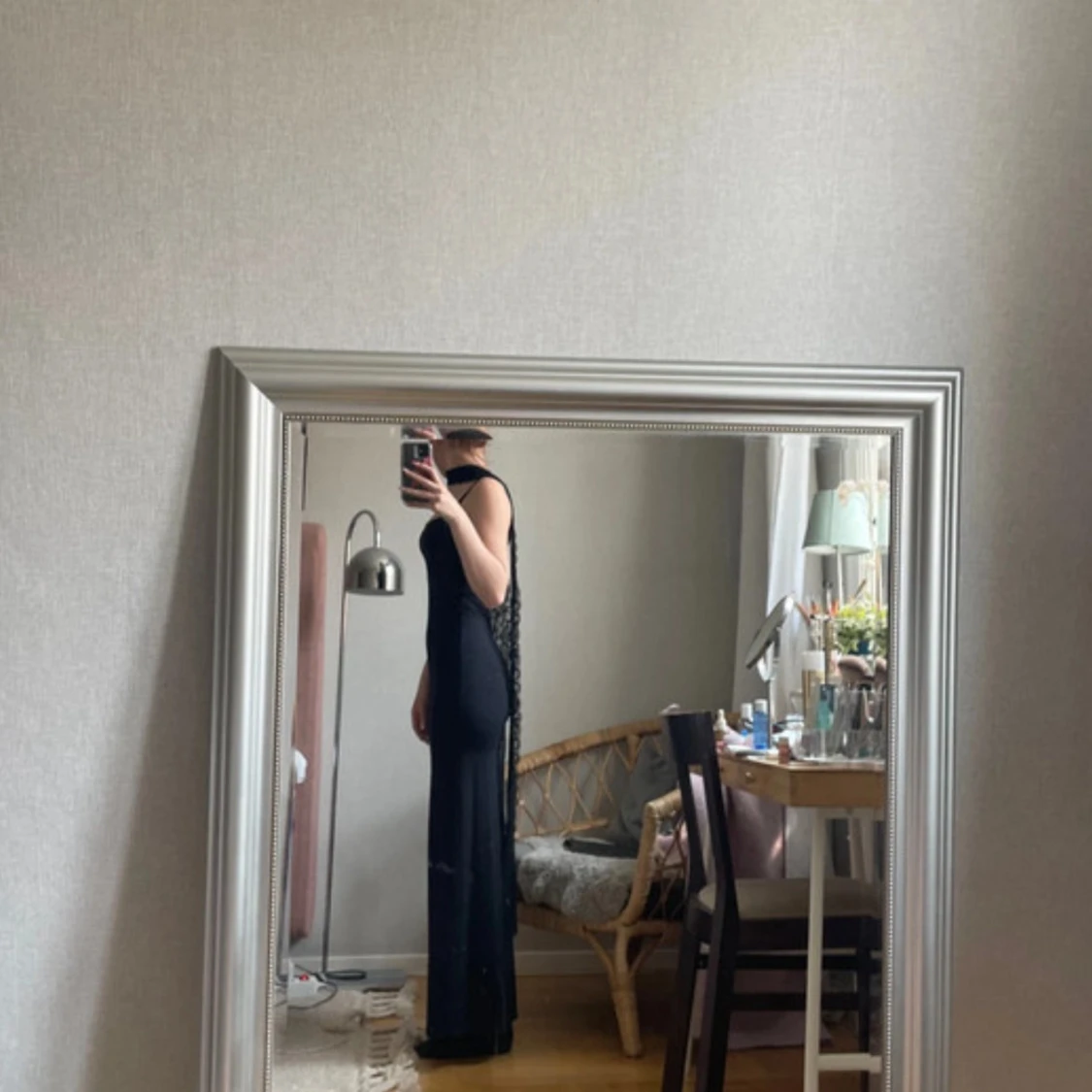 Svart lång spets sjal - 3