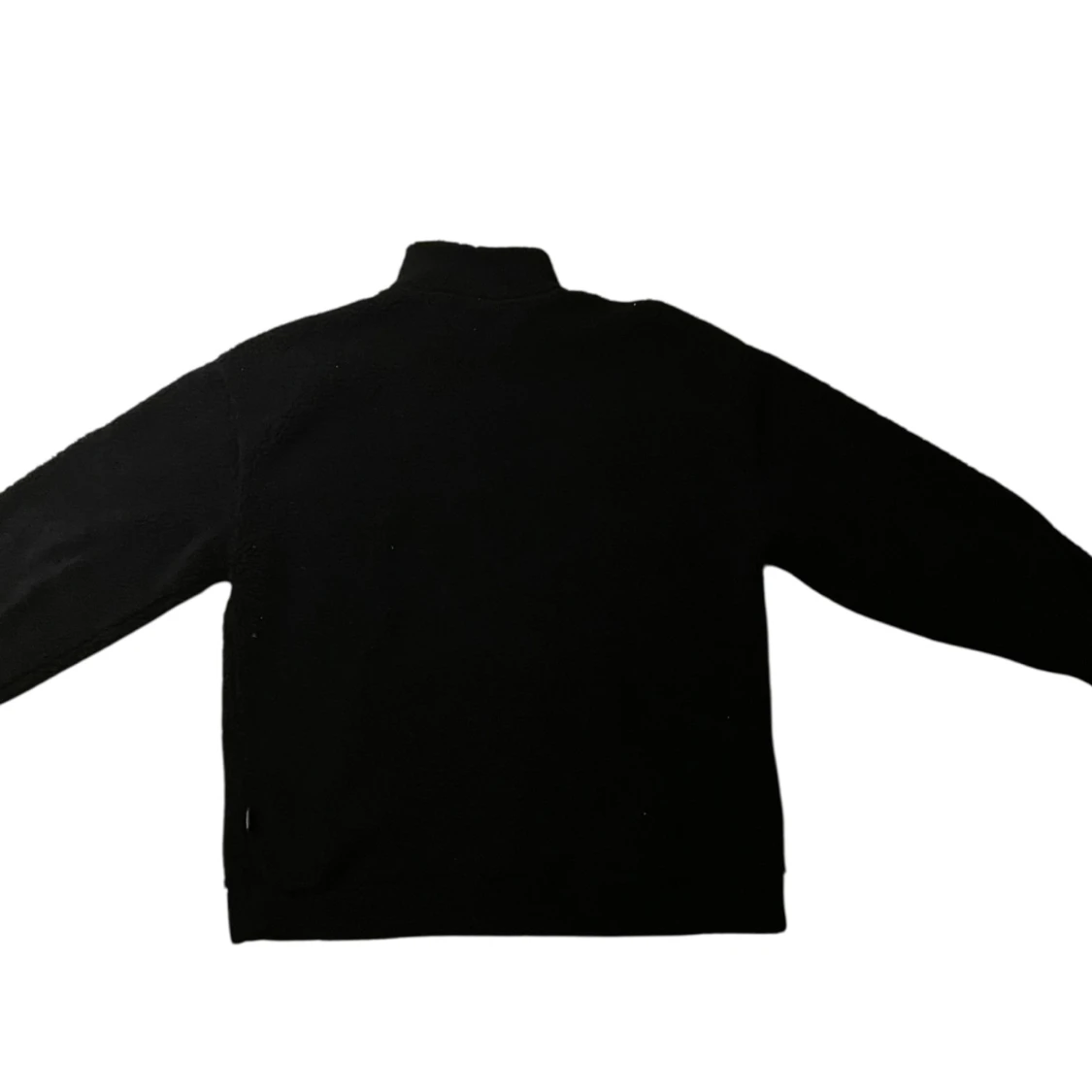 Svart fleece half zip hoodie - 1