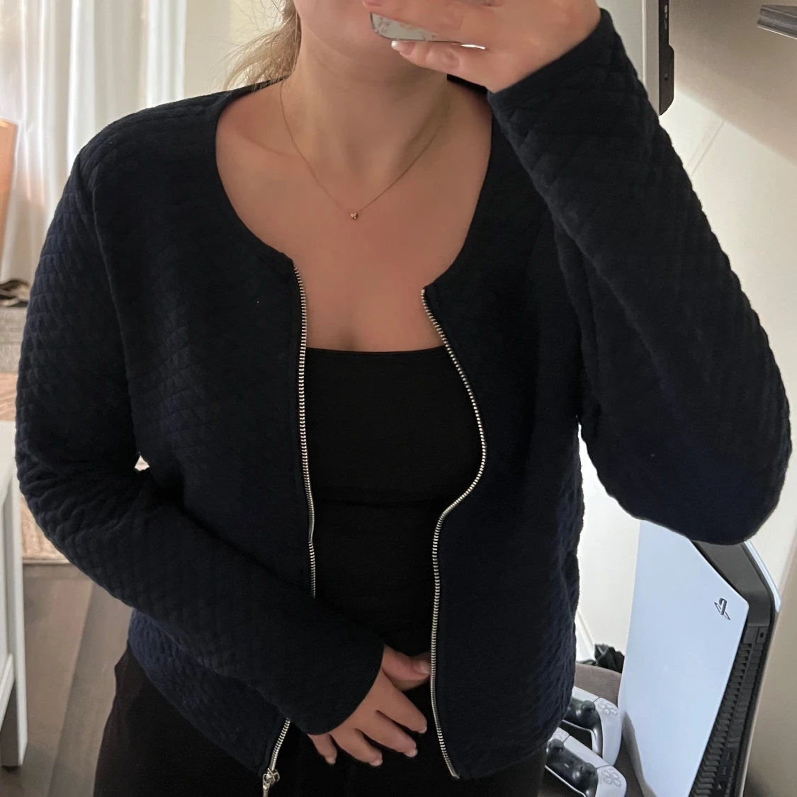 Mörkblå quiltad overshirt från Soda - 1