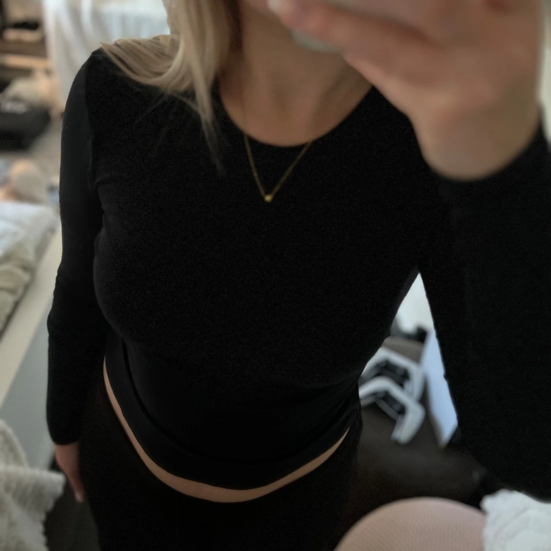 Svart långärmad topp från H&M