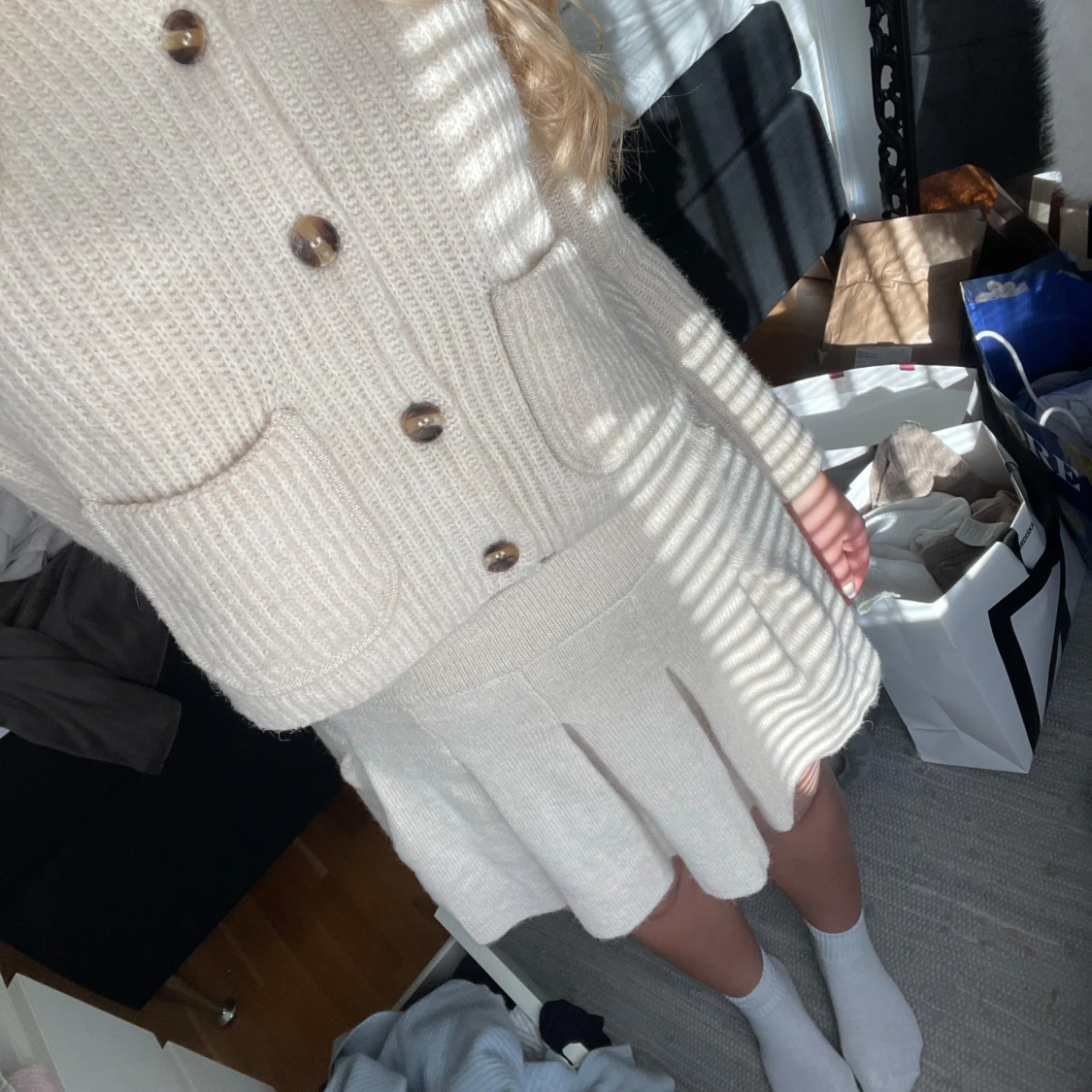 Stickat Set Kofta/kjol - 4