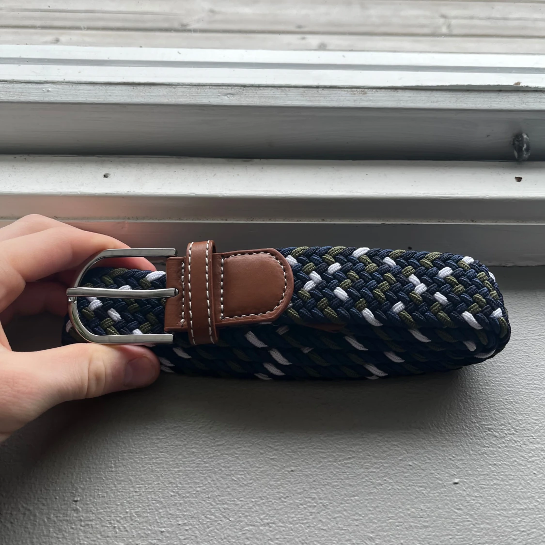Flätat bälte 🟦🟫⬜️