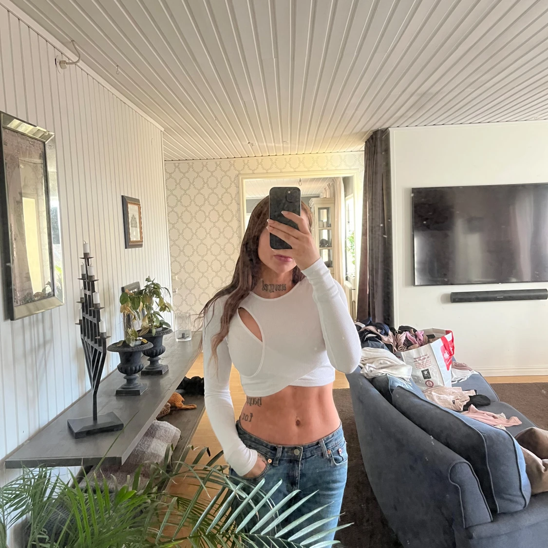 Vit croppad topp - 1