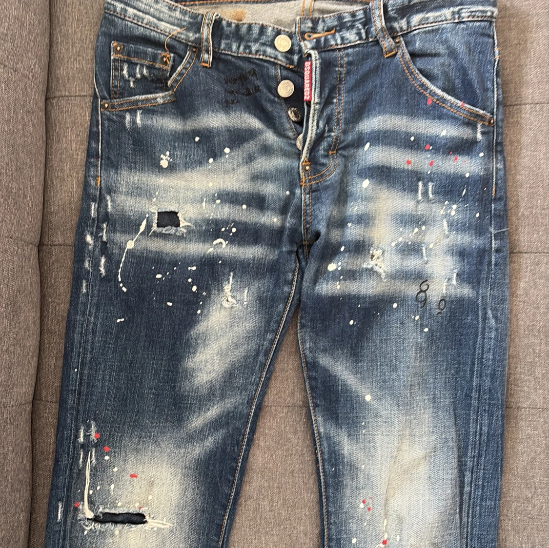 Dsquared2 blå distressed jeans stl 46