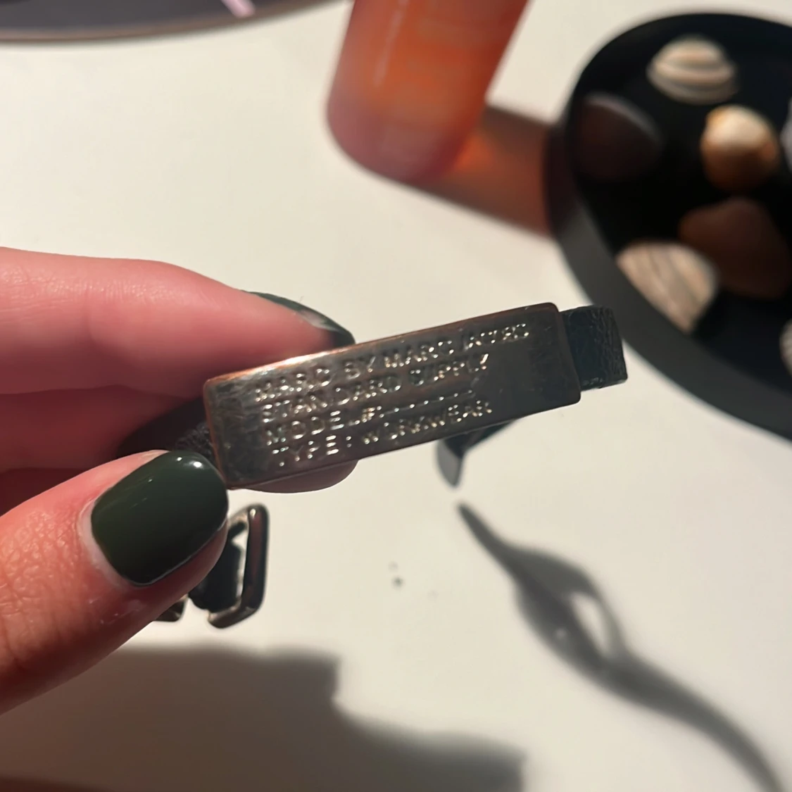 Silvrigt läderarmband Marc by Marc Jacobs - 3