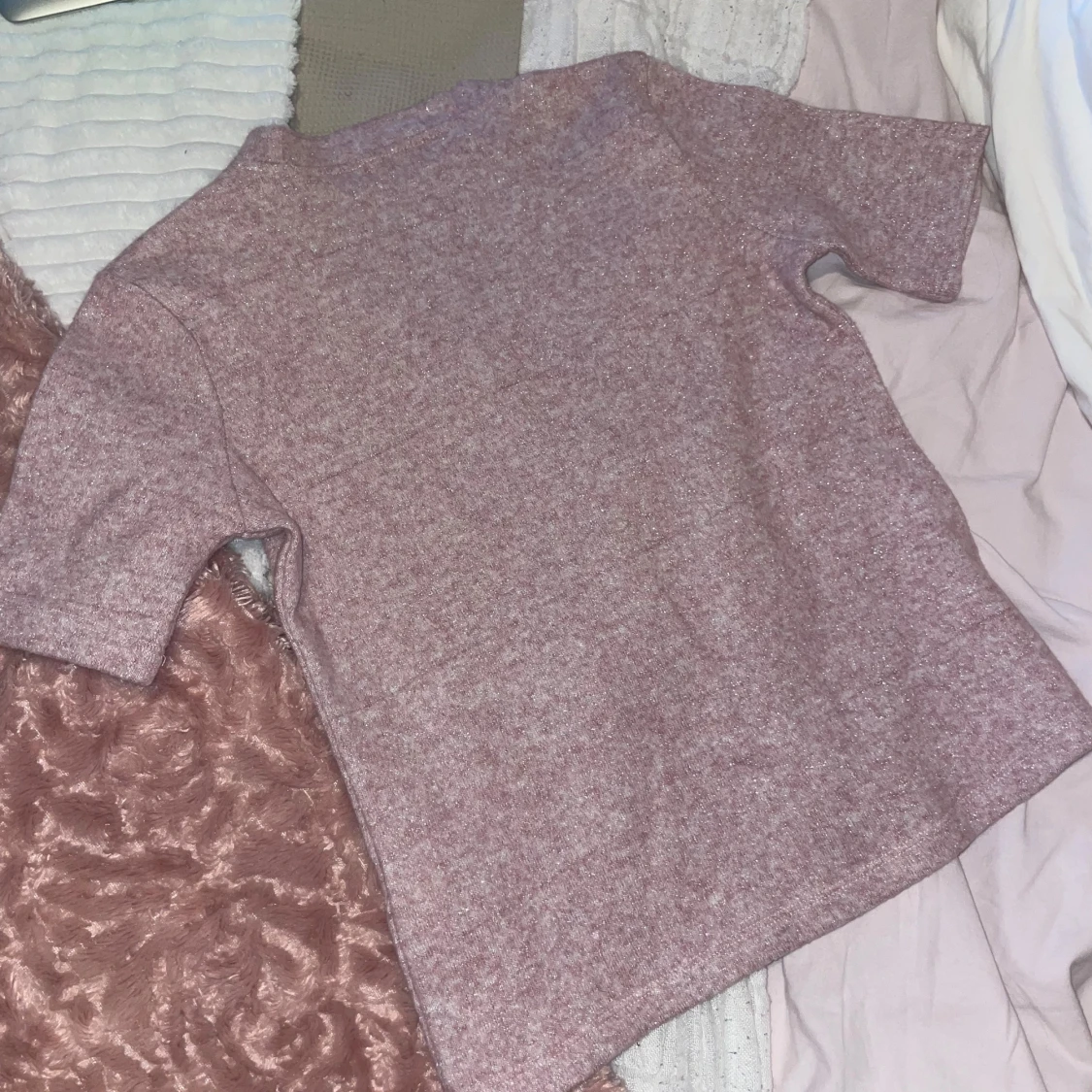 Ljusrosa finstickad tröja💕 - 1