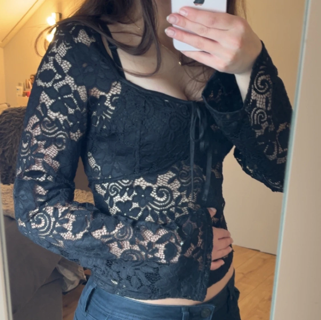 Svart spetsblus  - 1