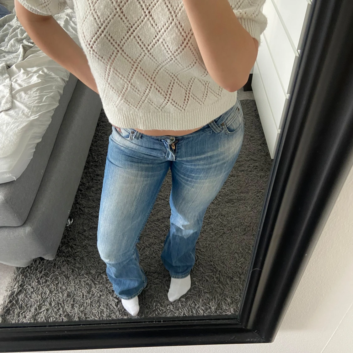 Blå bootcut jeans från Lee - 1