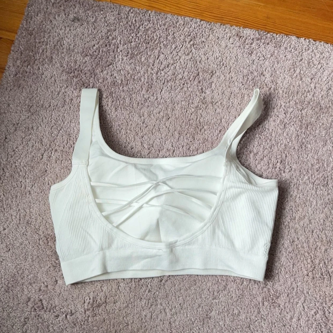 Vit ribbad sportbh - 1