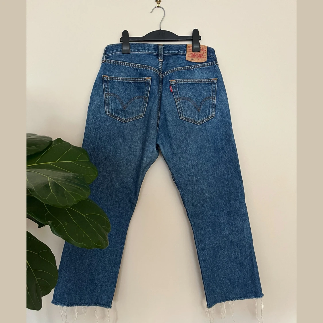 Levis 501 blå jeans med rå kant - 1