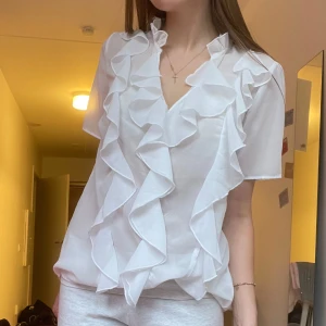 Söt volangtopp - Så fin mesh topp med volanger🥰💕💕 Storlek 38 men passar även S🩷🌸