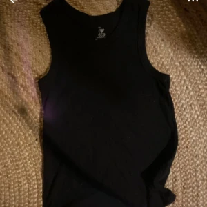 Svart ärmlös linnetopp från ICA I Love Eco - Svart ärmlös linnetopp från ICA I Love Eco i ekologisk bomull. Enkel och stilren modell med rund halsringning, perfekt för varma dagar eller som lager under andra plagg.