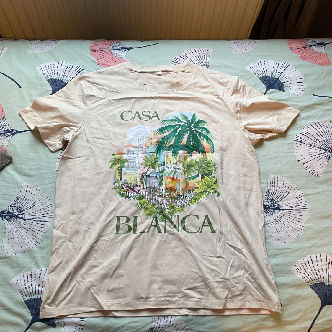 Casa Blanca beige t-shirt med tryck