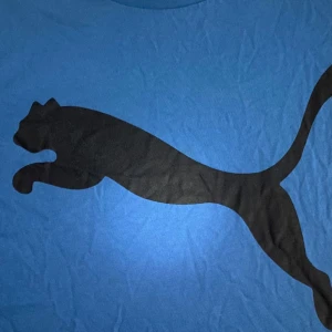 Blå shorts från Puma - Snygga blå shorts från Puma med klassisk logga tryckt stort framtill och broderad på benet. Perfekta för träning eller chill dagar. Mjukt material och bekväm passform, elastisk midja för extra komfort. Enkelt och sportigt vibe.