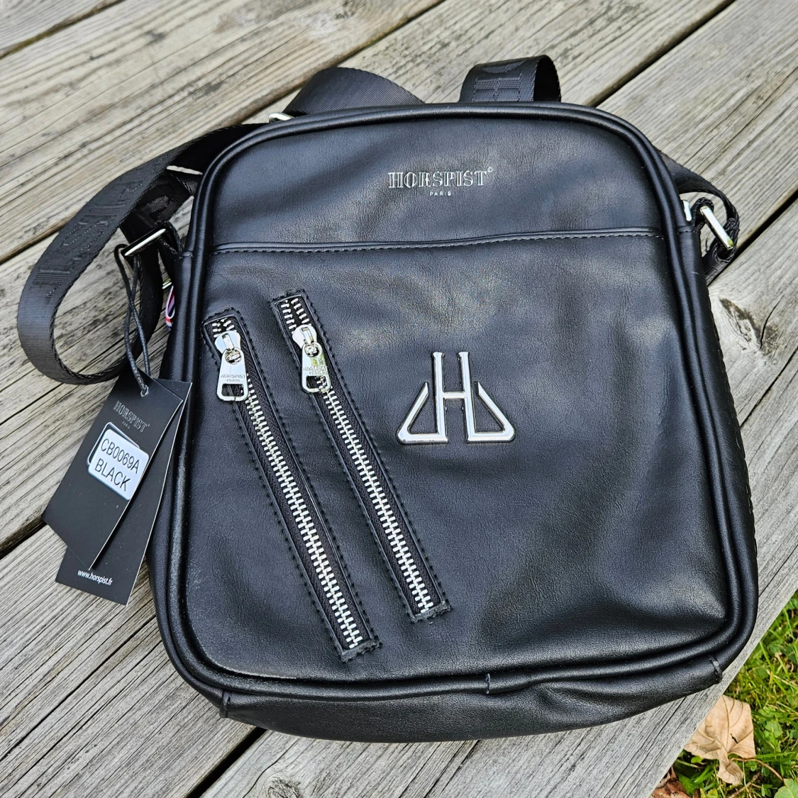Svart läder axelväska från Horspist Paris