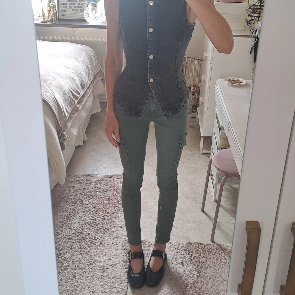 Gröna cargopants med dragkedjor