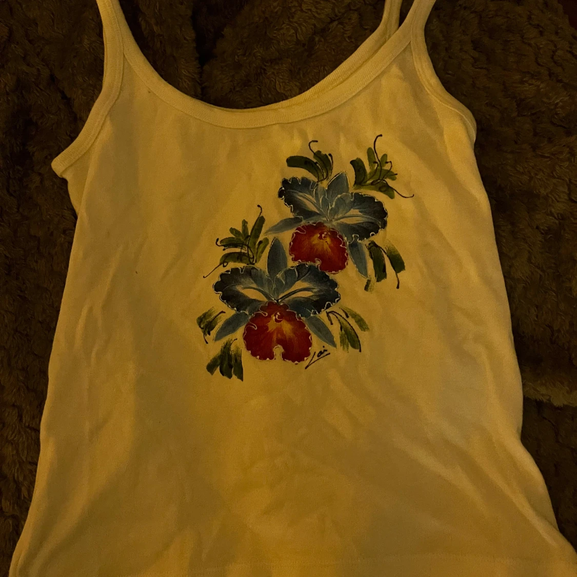 Vit linne med blommor❤️ - 1