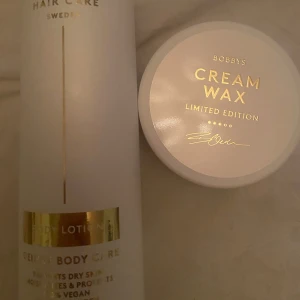 Produkter - Säljer dessa oanvända produkter från Bobbys, bodylotion har 400ml och cream wax har 100ml,nypris är 250 för bodylotion och 160 för cream wax. Köp bodylotion för 100 och cream wax för 90 eller båda 2 för 150🩷🩷