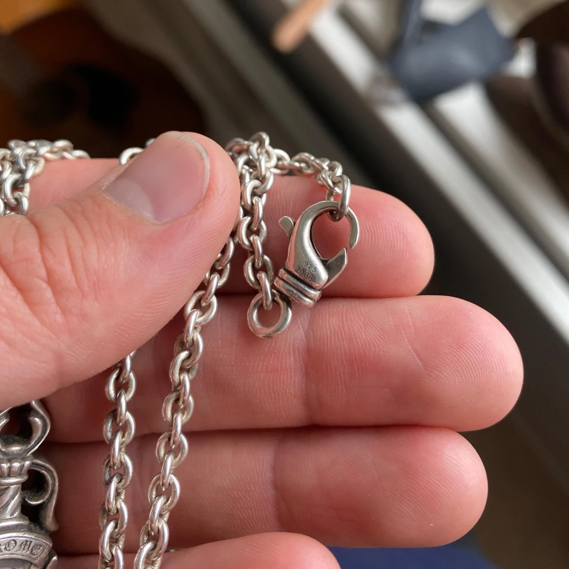 Chrome hearts dagger pendant med silverkedja  - 1