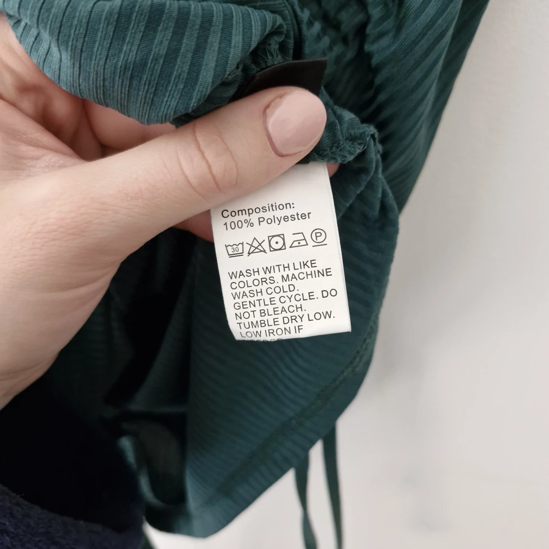 Mörkgrön ribbad klänning från SHEIN - 4