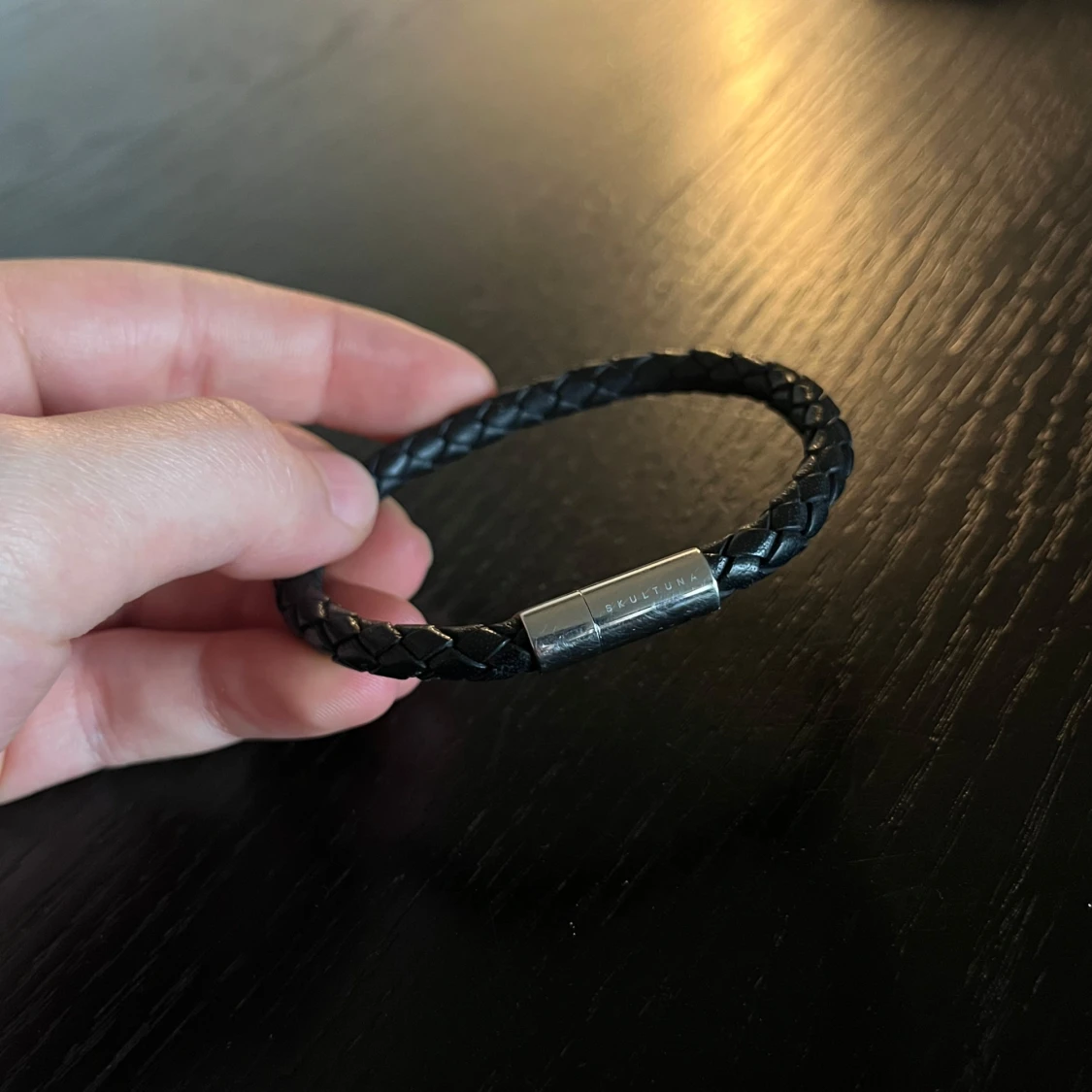 Skultuna Armband, flätat äkta läder  - 2