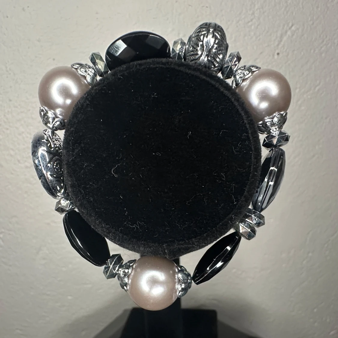 Chunky Y2K armband med stora pärlor i svart champagne & silver - Retro - 90-tal - 00-tal - 3